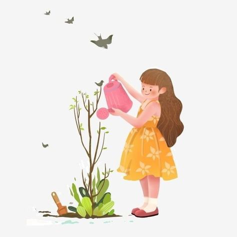 Teachers Day Drawing, Spring Cartoon, Coloring Canvas, Spring Png, Trees Png, Planting Trees, Fairy Wallpaper, Flower Drawing Tutorials, Tree Sketches