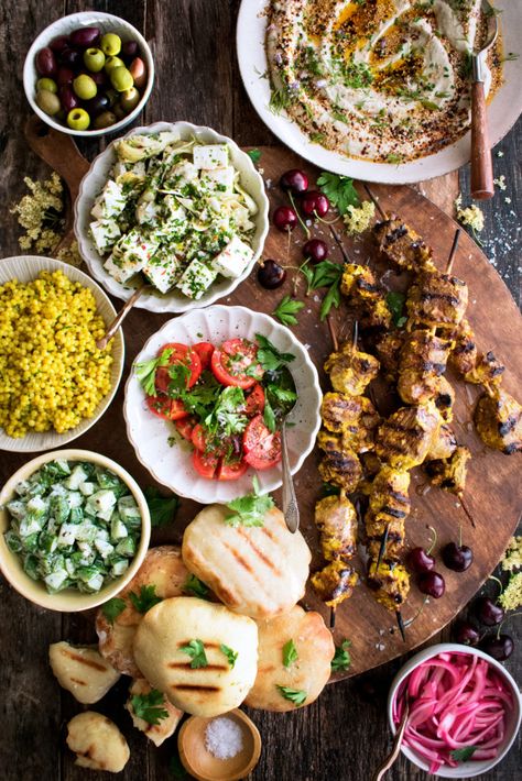 Mezze Platter Ideas, Meze Platter, Light Dinners, Mezze Platter, The Original Dish, Marinated Lamb, Lamb Skewers, Grilled Lamb, The Mediterranean Diet