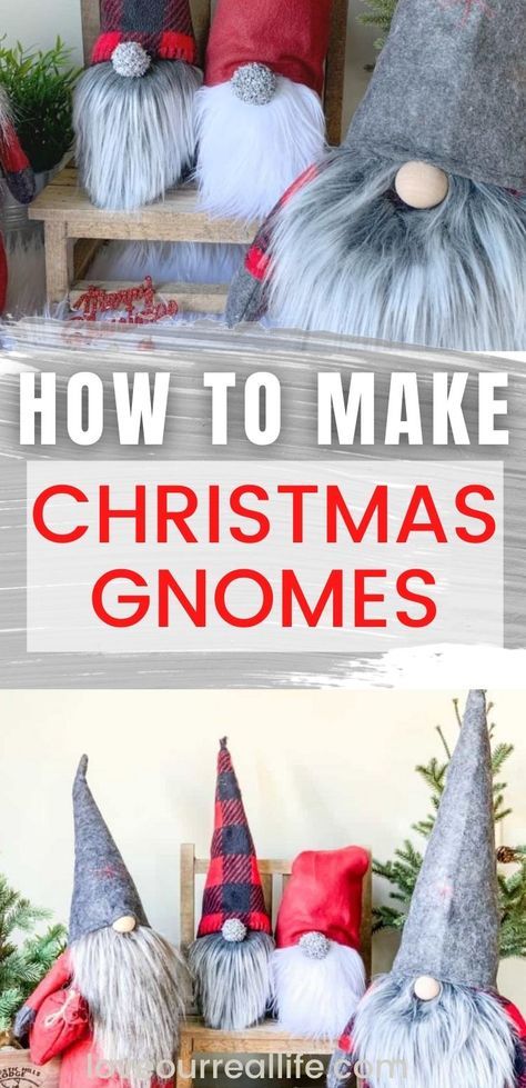 Gnomes Tutorial, Christmas Knomes, Diy Crafts Christmas, Christmas Crafts For Adults, Christmas Gift Basket Ideas, Gift For Mom Christmas, Nordic Gnomes, Simple Sewing, Fun Christmas Crafts