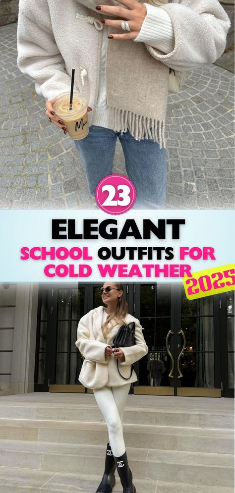 Chic school outfits for cold weather that combine functionality and fashion for students who want to look their best. 2025 School Outfits, Chic School Outfits, Outfits For Cold Weather, School Field Trip, Trip Outfits, Field Trip, School Outfits, Cold Weather, To Look