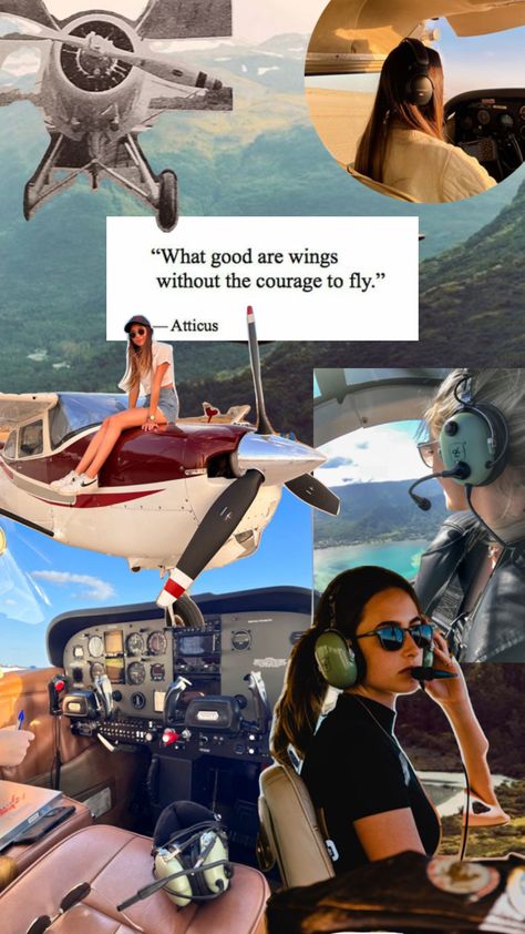 Lady Pilot Aesthetic, Lady Pilot, Pilot Aesthetic, Aviation Education, Dream Life Goals, Airplane Wallpaper, Air Force Pilot, Private Pilot, Female Pilot