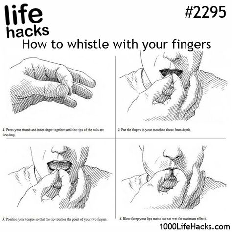 How to whistle with your fingers. 100 Life Hacks, 1000 Lifehacks, 1000 Life Hacks, Survival Life Hacks, رعب نفسي, Shoe Lace Tying Techniques, Two Fingers, Survival Life, Simple Life Hacks