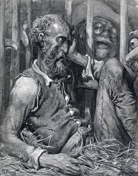 The Enchantment of Don Quixote -- Gustave Dore Paul Gustave Doré, Gustav Dore, Ralph Steadman, John Tenniel, Gustave Dore, Francisco Goya, Fairytale Illustration, White Drawing, Don Quixote