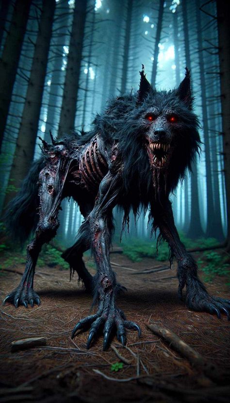 Undead Creature Art, Scary Fantasy Creatures, Undead Werewolf, Zombie Animals, Zombie Creature, Animal Horror, Undead Monster, Halloween Imagem, Scary Creatures