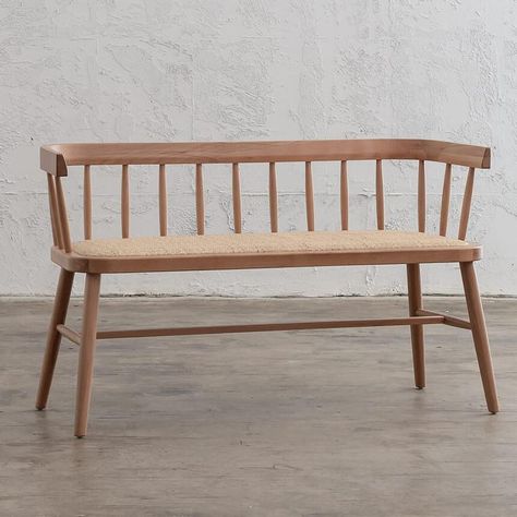 NEWFIELD SLATTED BACK BENCH SEAT | NATURAL with NATURAL RATTAN SEAT | CAFE BENCH CHAIR Boys Apartment, Cafe Bench, Living By Design, Cross Back Dining Chairs, Thonet Chair, Bench Chair, Bench Seats, Bar Interior Design, End Of Bed Bench