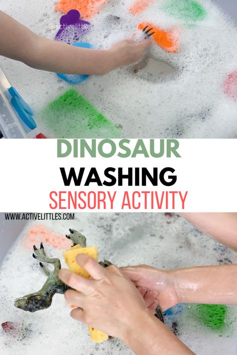 Dinosaur Sensory Bin Preschool, Dino Sensory Bin, Dinosaur Sensory Activities, Easy Sensory Bins, Dinosaur Sensory Bin, Outdoor Preschool, Dinosaur Week, June Activities, Sensory Bin Play