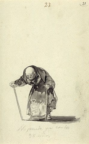 He Can No Longer at the Age of 98 (Getty Museum) Francisco José de Goya y Lucientes   Spanish, about 1819 - 1823   Brush and india ink wash Francis Goya, Courtauld Gallery, Francisco Goya, Getty Museum, Foto Art, Elements Of Art, Rembrandt, The Age, Culture Art