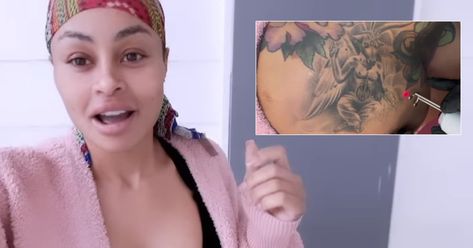 The model has also had her cosmetic surgery reversed. Blac Chyna Tattoo, Demonic Face, Baphomet Tattoo, Blac Chyna, Kardashian Family, Laser Tattoo, Face Tattoos, Large Tattoos, Cosmetic Surgery