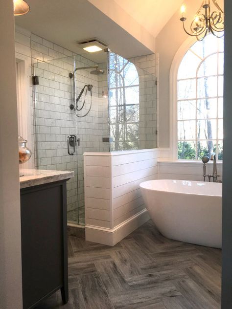 Sonya Purdy master bathroom renovations - Transitional - Bathroom - Atlanta - by Victor Smith | Houzz Primary Bathroom, Bathroom Redesign, Transitional Bathroom, Master Bath Remodel, Bathroom Remodel Shower, Bathroom Remodel Designs, Bathroom Redo, Bathroom Renos, Bathroom Remodel Master