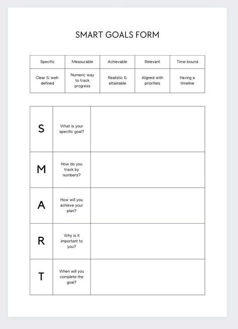 Smart Goal Sheet,goals Planner,smart Goal Printable,goal Setting Planner Template,actionable Goal Tracker Achievable Goal Organizer - Etsy momplanner #diyagendaplanner #dailyplannerpages Smart Goal Planner, Goal Sheet Template, Goals Template Free Printables, Smart Goal Template, Goal Organizer, Goal Printable, Smart Objective, Goal Template, Goal Sheet