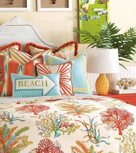 Beautiful Beach Bedding Collections for beach enthusiasts: http://beachblissliving.com/beach-bedding-collections/ Cottage Coastal, Tropical Bedrooms, Dream Beach Houses, Beach Bedding, Beach Room, Coastal Living Rooms, Coastal Bedrooms, Beach Cottage Decor, Beach Bedroom