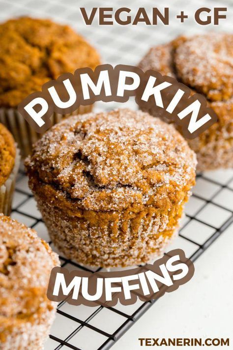 Muffin Vegan, Yummy Muffins, Healthy Pumpkin Muffins, Vegan Pumpkin Muffins, Fall Muffins, Nora Cooks, Gluten Free Pumpkin Muffins, Breakfast At Home, Muffins Healthy