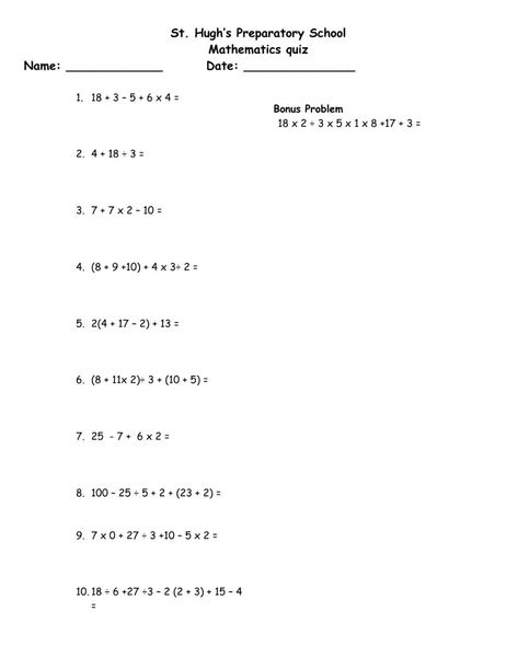 Order Of Operations Worksheet, Fractions Worksheets Grade 5, Pemdas Worksheets, Story Elements Worksheet, Multi Step Equations Worksheets, Sequence Writing, Exponent Worksheets, Bible Worksheets, Improve Reading Comprehension