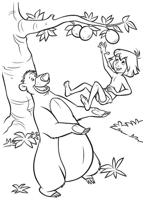 Mogli Cartoon, Jungle Book Coloring Pages, Library Clipart, Jungle Book Characters, Jungle Coloring Pages, Crayon Book, Stitch Drawings, Book Coloring Pages, Jungle Book Disney