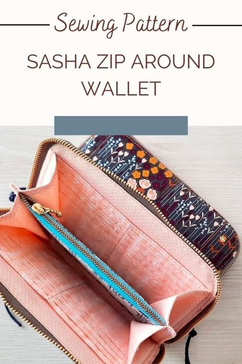 Crossbody Wallet Purse Pattern, Zip Around Wallet Pattern, Zipper Purse Pattern Free, Zip Around Wallet Pattern Free, Sew Wallet Pattern Free, Free Wallet Pattern, Wallet Patterns To Sew Free, Free Wallet Sewing Patterns, Diy Wallet Pattern Free