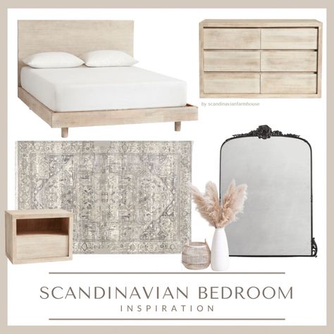 Calm Scandinavian Bedroom, Minimal Scandinavian Bedroom, Scandinavian Bedroom Moodboard, Simple Scandinavian Bedroom, Scandinavian Bedroom Furniture, Neutral Bedroom Mood Board, Neutral Minimal Bedroom, Scandinavian Bedroom Minimalist Modern, Scandinavian Headboard