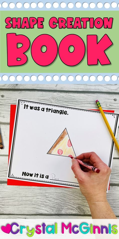 Shape Books Kindergarten, Shape Math Centers Kindergarten, Shape Activities 1st Grade, First Grade Shapes Activities, Math Books For Kindergarten, Shapes Anchor Chart First Grade, 2 D Shapes Kindergarten, Shape Pictures Kindergarten, Pattern Books Kindergarten Writing