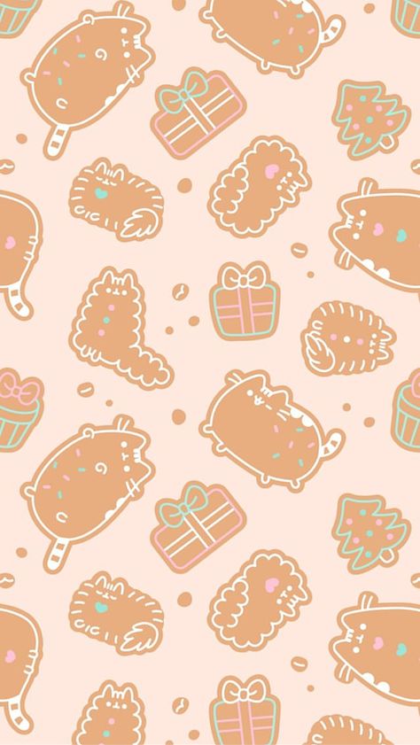 #pusheen #pusheencat #cat #kitten #stormy #pip #gingerbreadman #gingerbreadcookies #cookies #icing #christmas #winter #holiday #tistheseason #baking #adorable #phone #iphone #wallpaper #background #lockscreen #screensavers #gifts Pusheen Christmas, Christmas Wallpaper Ipad, Pusheen Cute, Xmas Wallpaper, Easter Wallpaper, Images Kawaii, Kawaii Christmas, Pusheen Cat, Christmas Phone Wallpaper