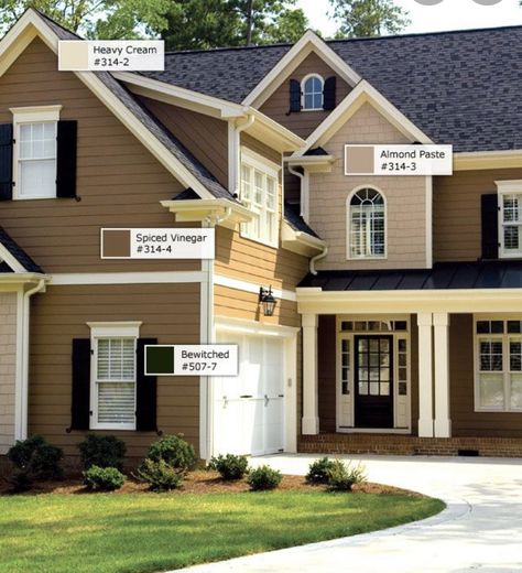 Pittsburgh Paint Colors, White Windows Exterior, Brown Exterior House Colors, Outdoor House Colors, Brown Shutters, Exterior Paint Color Combinations, Pittsburgh Paint, Exterior Color Palette, Cedar Shake