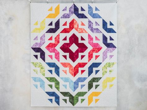 All Roads Botanicals Quilt Kit by Angela Walters | Craftsy Ombre Quilts, Layer Cake Quilt Pattern, Layer Cake Quilt, Quilt Pattern Free, Layer Cake Quilt Patterns, Strip Quilt, Quilt Blocks Easy, Cake Quilt, Layer Cake Quilts