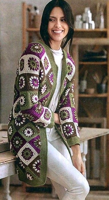 Crochet Cardigan Free, Granny Square Cardigan, Crochet Jacket Pattern, Christmas Crochet Patterns Free, Square Cardigan, Granny Square Sweater, Crochet Cardigan Pattern Free, Gilet Crochet, Patchwork Cardigan