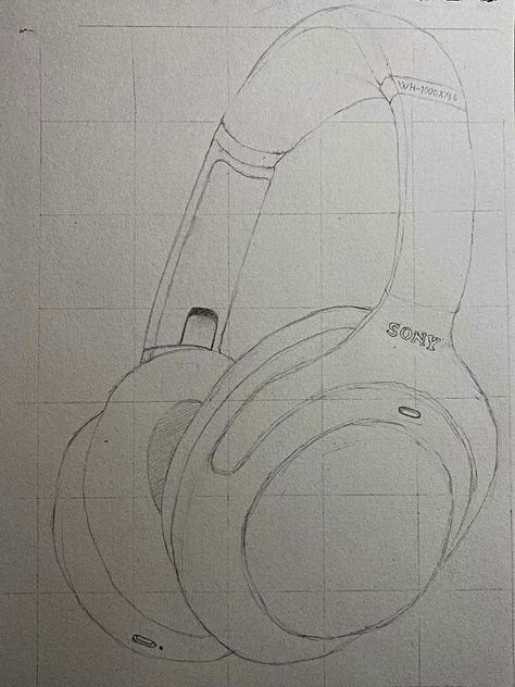 Headphones Around Neck Reference, Headphones On Neck Reference, Person Wearing Headphones Drawing, Headphones Around Neck Drawing, Person With Headphones Drawing, Drawing Of Headphones, Headphones Drawing Reference, Headphones Aesthetic Drawing, Headset Drawing