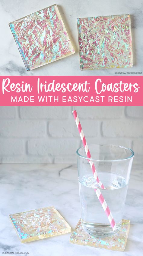 Easy Resin Projects, Diy Coasters Resin, Resin Business Ideas, Resin Crafts To Sell, Resin Coasters Ideas, Unique Resin Ideas, Resin Coasters Diy, Diy Resin Coasters, Iridescent Decor