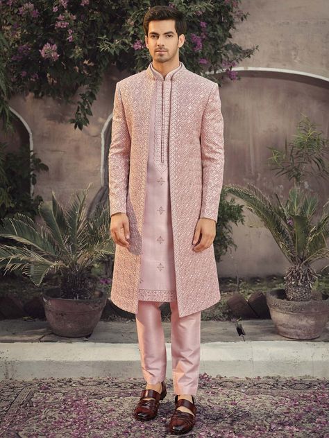 Excited to share this item from my #etsy shop: Indian Wedding Sherwani,mens wedding wear,wedding sherwani,groom sherwani for wedding,designer wedding sherwani,sherwani with shwal,sherwani Mens Wedding Wear Indian Pink, Groom Designer Outfit, Sherwani Ideas For Men, Peach Colour Sherwani For Groom, Men's Sherwani Wedding, Reception Sherwani For Groom, Pastel Sherwani For Groom, Pink Sherwani For Men Wedding, Groom Attire Indian