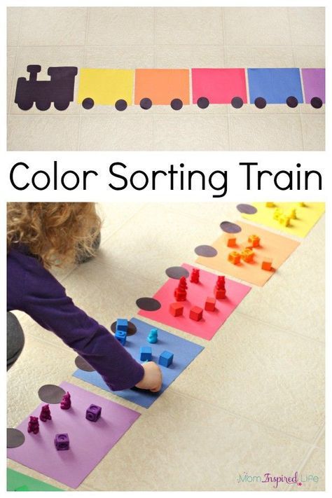 This color sorting train is a great for kids to learn colors. They can also work on counting. A fun color recognition activity for toddlers and preschoolers! Color Sorting Activities, Transportation Activities, Transportation Preschool, Preschool Colors, Learn Colors, Sorting Activities, Color Sorting, Toddler Learning Activities, Preschool Fun