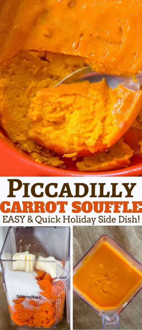 Piccadilly Carrot Soufflé (Copycat) - Dinner, then Dessert Piccadilly Recipe, Carrot Souffle Recipe, Carrot Souffle, Carrot Casserole, Canned Carrots, Souffle Recipe, Souffle Recipes, Thanksgiving Dishes, Holiday Side Dishes