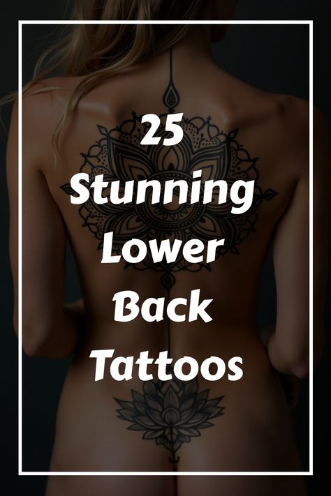 25 Stunning Lower Back Tattoos Women’s Dragon Spine Tattoo, Lotus Flower Tattoo Designs For Women Back, Woman Side Tattoo Ideas, Spiritual Lower Back Tattoo, Above Buttocks Tattoo, Thai Back Tattoos For Women, Tattoos Above The Buttocks, Lower Back Floral Tattoo Cover Up, Female Spine Tattoo Ideas