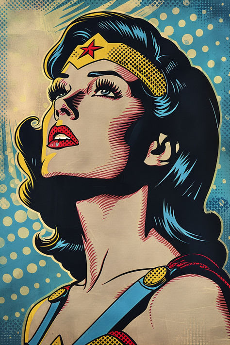 #hyperpopart #digitalart #popart Cool Eye Drawings, Hyper Pop, Superhero Pop Art, Marvel Comics Vintage, Wolves And Women, Wonder Woman Art, Canvas Art Projects, Vintage Pop Art, Pop Art Comic