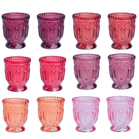 PRICES MAY VARY. ELEGANT DESIGN 12 RED GLASS CANDLE HOLDERS: Each ombre red glass candle holder features a vibrant red hue that adds a touch of elegance to any setting, making them ideal red centerpieces for tables at weddings, formal events, or romantic dinners. Each glass votive holder set of 12 includes 2 ruby red candle holders, 2 cherry red candle holders, 2 burgundy candle holders, Royal Crimson Celebration, Masquerade Ball Glamour VERSATILE USE RED VOTIVE CANDLE HOLDERS BULK: Whether you' Burgundy Candles, Gold Votive Candle Holders, Pink Candle Holders, Red Candle Holders, Red Centerpieces, Centerpieces For Tables, Red Candle, Glass Votive Candle Holders, Glass Votive Holders