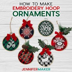 Embroidery Hoop Christmas Ornaments, Embroidery Hoop Christmas, Vinyl Ornaments, Jennifer Maker, Classic Holiday Decor, Trending Crafts, Homemade Ornaments, Crafts Workshop, Neighbor Gifts