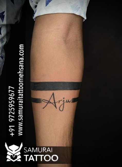 Band Tattoo With Name, Boys Tattoo Design, Tattoo For Boys, Boys Tattoo, Trash Polka Tattoo Designs, Tattoo Band, Line Tattoo Ideas, Forearm Band Tattoos, Single Line Tattoo