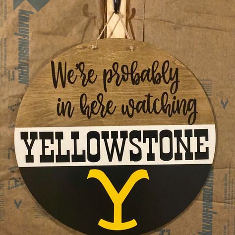 Yellowstone Door Hangers, Yellowstone Door Hanger, Engraving Projects, Hanger Ideas, Small Business Ideas, Door Signs, Door Decor, Wood Decor, Door Hanger