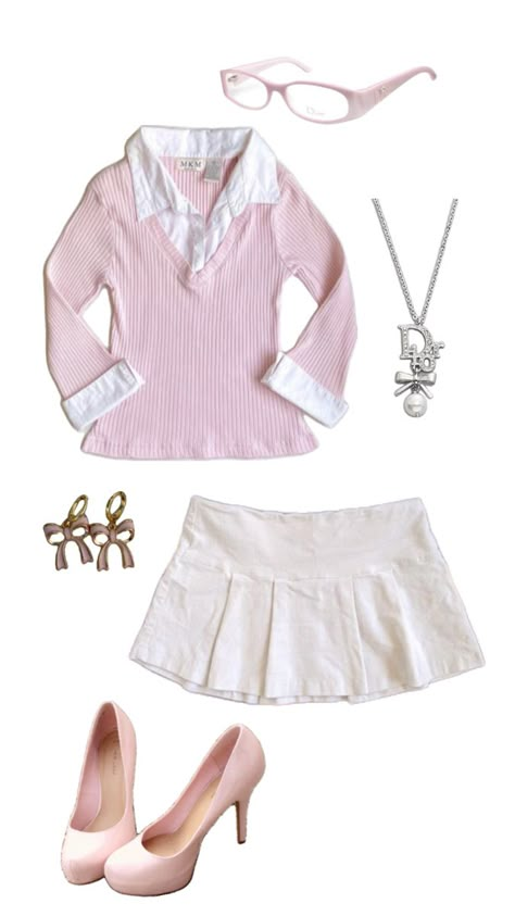 Preppy Chic Outfits, Pink Office, Bratz Inspired Outfits, Cute Skirt Outfits, Utila, Closet Fashion, Pink Outfits, Cute Simple Outfits, Really Cute Outfits