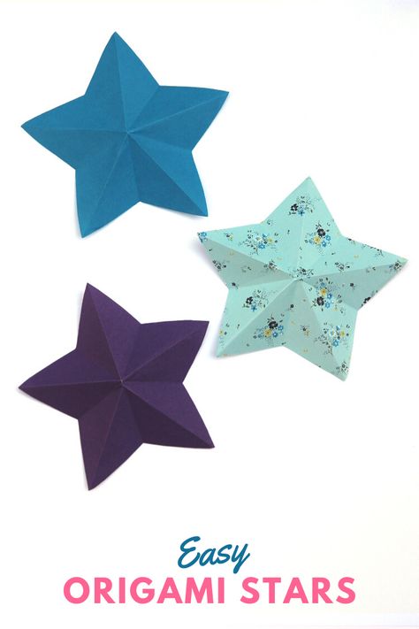 how to make an easy origami paper star with this step by step tutorial #origami #christmasorigami #star #christmas #origmai star #paperstar Easy Origami Star, Origami Box Easy, Origami Butterfly Easy, Origami Wall, Origami Bowl, 3d Paper Star, Clay Star, Diy Christmas Star, Origami Wall Art