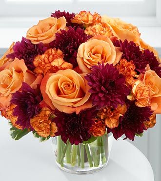 Example of bridesmaid bouquet! Remember bridesmaids will be in burgundy, so I don't want their bouquet to blend into their dress, love the burnt orange flower look and some burgundy flowers. Other colors are ok to match my bouquet! Just a visual example! Fake Flower Centerpieces, Fall Wedding Centerpieces, Fall Wedding Bouquets, Fall Wedding Flowers, Fake Flower, Orange Wedding, Flower Girl Basket, Flower Centerpieces, Bridesmaid Bouquet