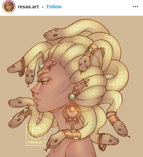 by resaa.art on insta Medusa Gorgon, Medusa Art, In A Bad Mood, Line Artwork, Greek Mythology Art, So Many Questions, Demon Art, Mythology Art, Fantasy Artist