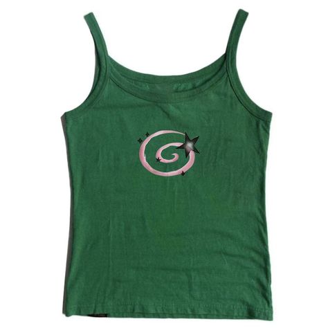 Swirl Clothes, Green Top Aesthetic, Woman Clothes Aesthetic, Aesthetic Tank Tops, 2000s Tank Top, Summer Y2k Outfits, Indie Top, Clothes 2000s, Grunge Summer Outfits