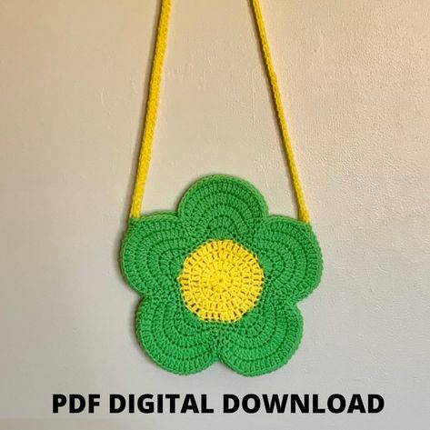 Flower Power Crochet Bag PATTERN ONLY | Etsy Flower Power Crochet, Crochet Mobile, Diy Crochet Bag, Free Crochet Bag, Confection Au Crochet, Cozy Crochet Patterns, Purse Pattern, Crochet Shop, Crochet Simple