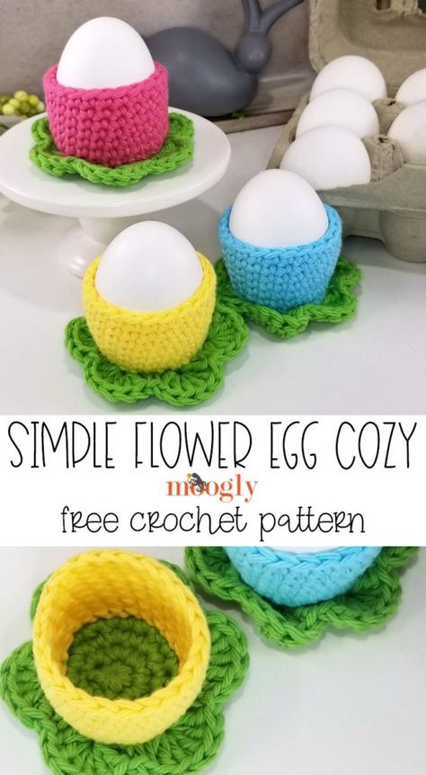 Free Crochet Patterns 2023, Crochet Spring Patterns Free, Crochet Egg Cozy, Easter Crochet Patterns Free, Egg Cozy, Crochet Easter Basket, Crochet Holiday, Crochet Spring, Handmade Baby Toys