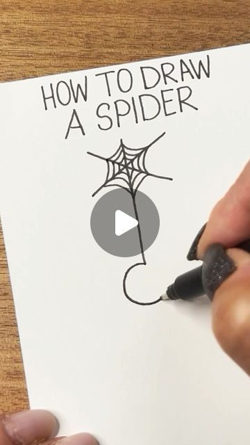 Kelly Klapstein on Instagram: "🕷️🕷️🕷️Let’s draw a cute spider!🕷️🕷️🕷️ #doodle #drawing #sketch #spider" Drawn Spider Webs, Halloween Spider Drawing Easy, Spider Painting Easy, Cute Spider Sketch, Simple Spider Web Drawing, Spider How To Draw, Spidey Drawings Easy, Spooky Spider Drawing, Spider Halloween Drawing