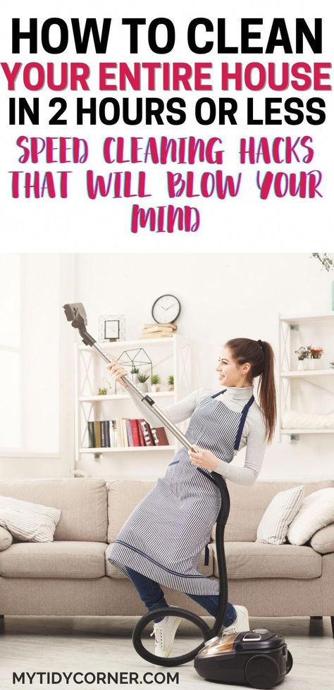 Discover how to clean your house in 2 hours or less. This simple step-by-step guide is designed to make fast cleaning like a PRO so easy! Easy House Cleaning, Deep Cleaning House, Deep Cleaning Hacks, Clean My House, Clean Your House, Clean Cleaning, Easy Cleaning Hacks, Excel Formula, House Cleaning Checklist