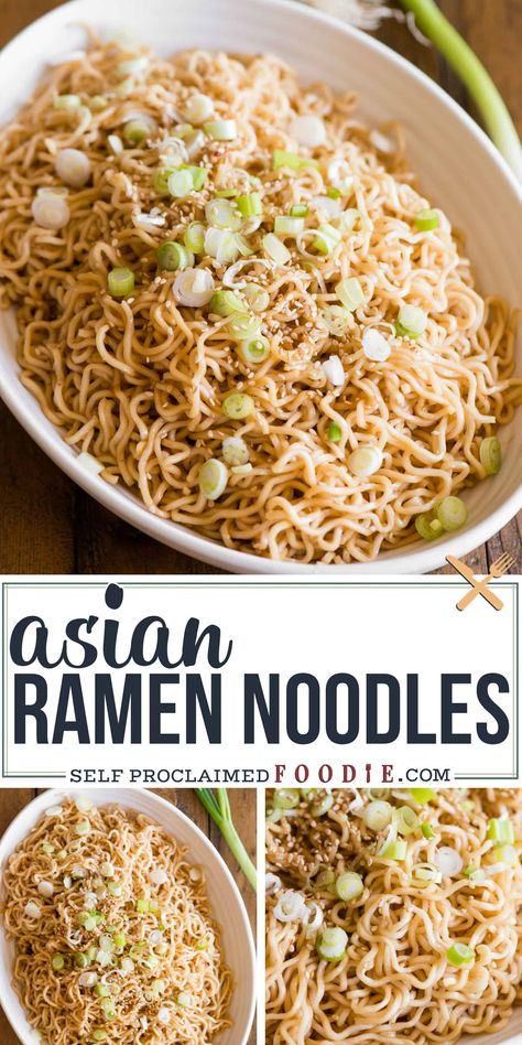 Asian Ramen Noodles are the best Instant Ramen hack. Ditch the spice packet! The noodles we love are transformed into a flavorful and easy side dish recipe. Top Ramen Recipes, Ramen Noodle Recipes Easy, Asian Ramen, Ramen Hacks, Ramen Recipes Easy, Ramen Noodle Salad, Food Korean, Top Ramen, Recipe Hacks