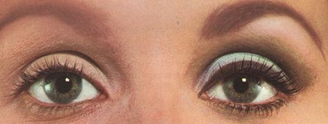 60's eye-makeup tutorial 1960s Eye Makeup, 1960s Makeup Tutorial, 1960’s Makeup, 60s Eye Makeup, Sixties Makeup, Makeup For Downturned Eyes, Mod Makeup, 1960s Makeup, Groovy Chick