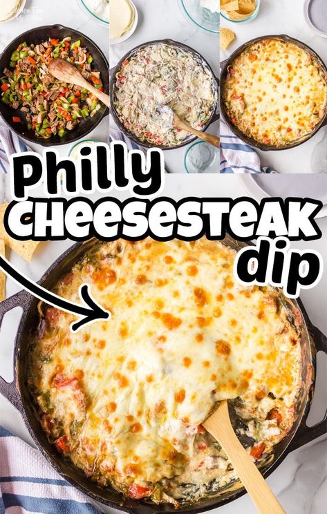 Steak Dip, Philly Cheesesteak Dip, Steak And Peppers, Dips Party, Cheesesteak Dip, Philly Cheese Steak Dip, Skillet Dip, Recipes Sauces, Steak Grilled