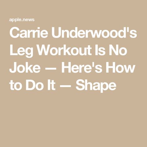 Carrie Underwood's Leg Workout Is No Joke — Here's How to Do It — Shape Carrie Underwood Leg Workout, Carrie Underwood Legs, Leg Day Routine, Yoga For Seniors, Day Routine, Leg Day, Carrie Underwood, Legs Day, Leg Workout