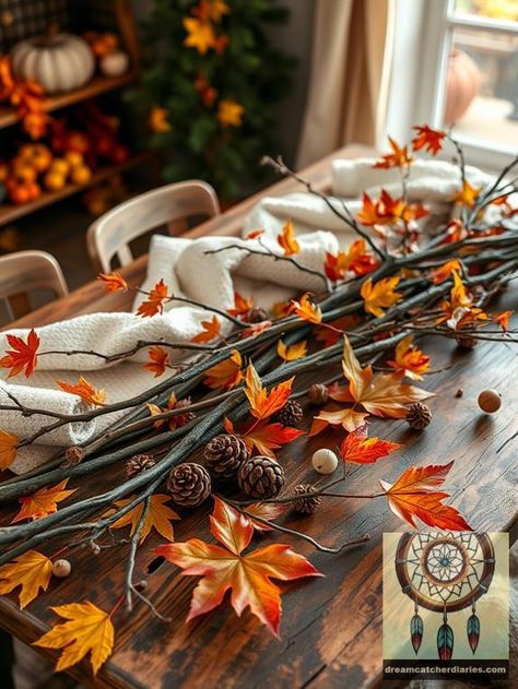 Elevate your fall decor with twigs and branches. These understated yet impactful elements enhance your boho aesthetic while promoting sustainability. From layered twig centerpieces to rustic wall hangings, the organic beauty of these materials offers endless creative possibilities. Discover how to transform your space this autumn with these ideas. #diy #natural #boho #bohemian Twig Centerpieces, Fall Color Schemes, Rustic Wall Hangings, Diy Boho Decor, Natural Boho, Dream Catcher Diy, Pastel Colour Palette, Diy Boho, Dream Catcher Boho